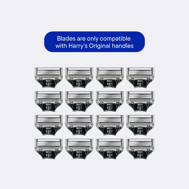 16 Original blades on a light gray background with text indicating compatibility.